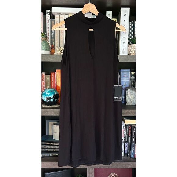 NWT Michael Lauren x Revolve Black Keyhole Mock Neck Dress Size Small - Picture 1 of 6